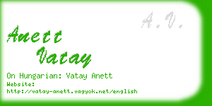 anett vatay business card